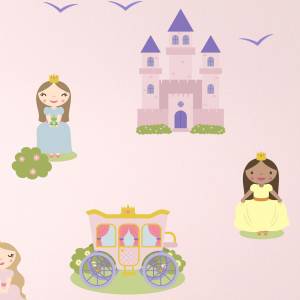 Wallstickers med prinsesser og slot
