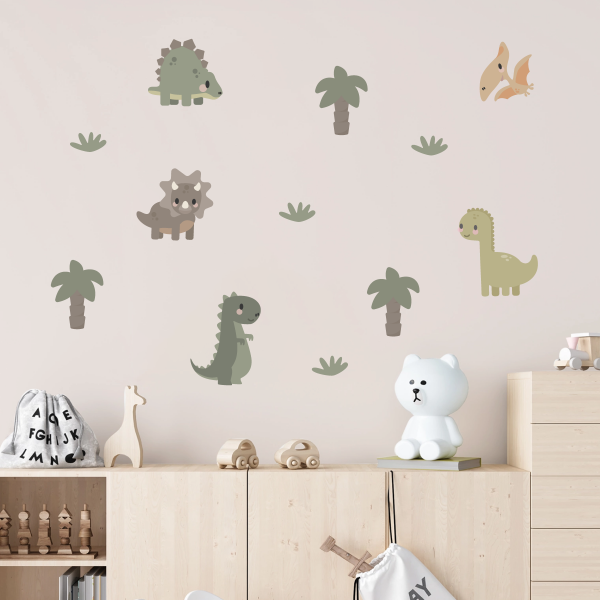 Wallstickers med dinosaurer