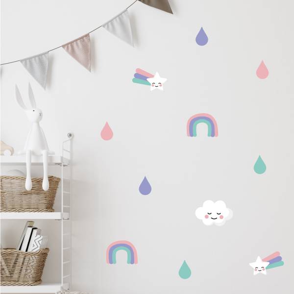 Wallstickers med regnbue