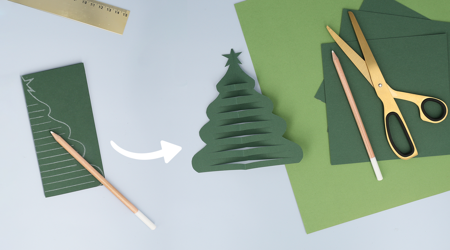 Juleværksted: Tegn og klip et fint juletræ