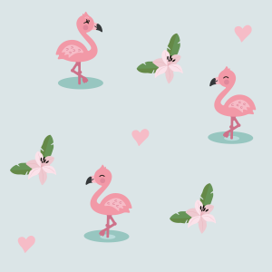 Vægdekoration med flamingo