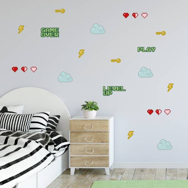 Wallstickers med seje retro gaming-motiver