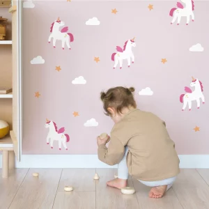 Enhjørning med vinger wallstickers til børneværelset