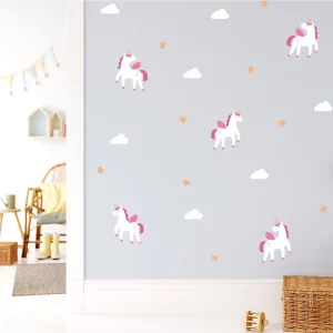 Enhjørning med vinger wallstickers