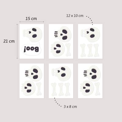 Kranie wallstickers i størrelser fra 8 x 3,5 cm til 10 x 12 cm