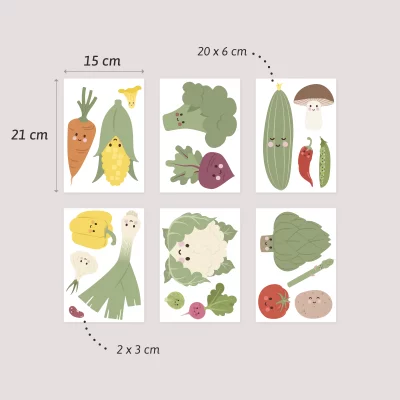 Vægdekoration med grøntsager