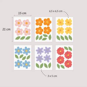 Vægdekoration med markblomster