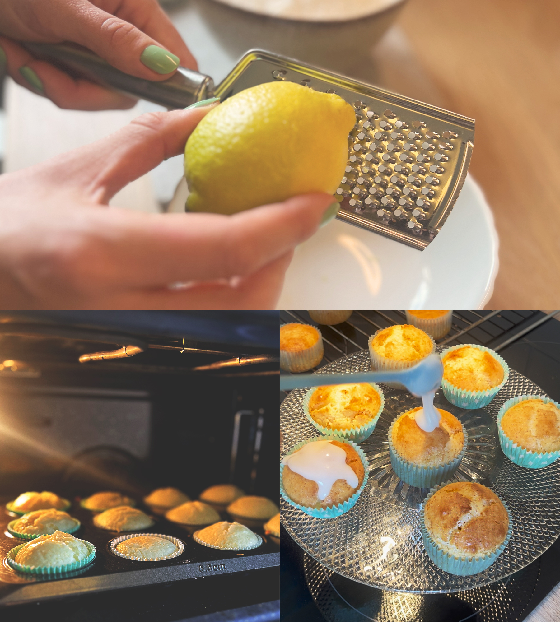Revet citronskal over muffindej – glutenfri og ægfri citronmuffins.